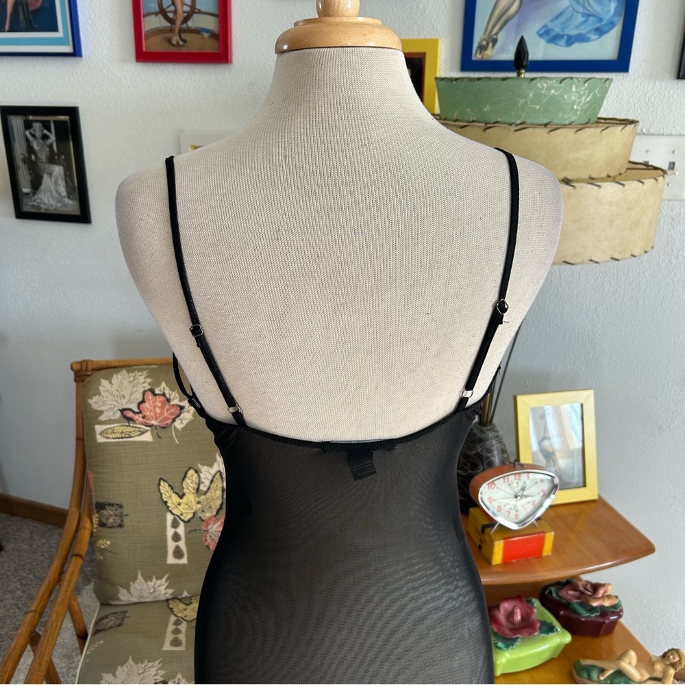 SOLD Retro Dress Sheer Slip Wiggle Black S M 1950s 50s Style Pinup Rockabilly - Picture 6 of 7